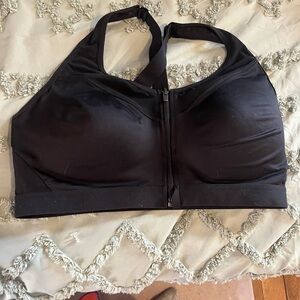 Avia Black Zip-Front Sports Bra